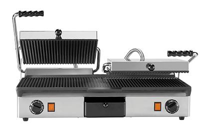 Milan Toast Contactgrill dubbel geribd - 640x380x170mm