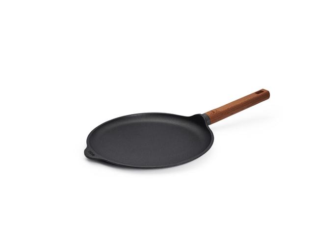 WOLL EcoLogic QXR Crêpe pan inductie met houten vaste greep - Ø260mm - Zwart