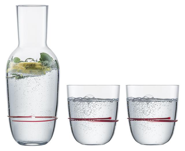 Zwiesel Glas Aura Set karaf + 2 tumblers rood